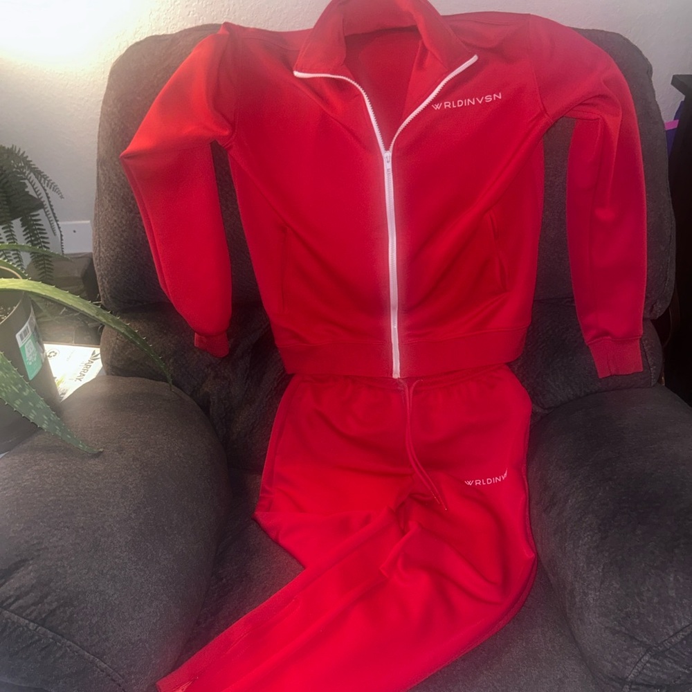 Red WRLDINVSN Zip Track Set